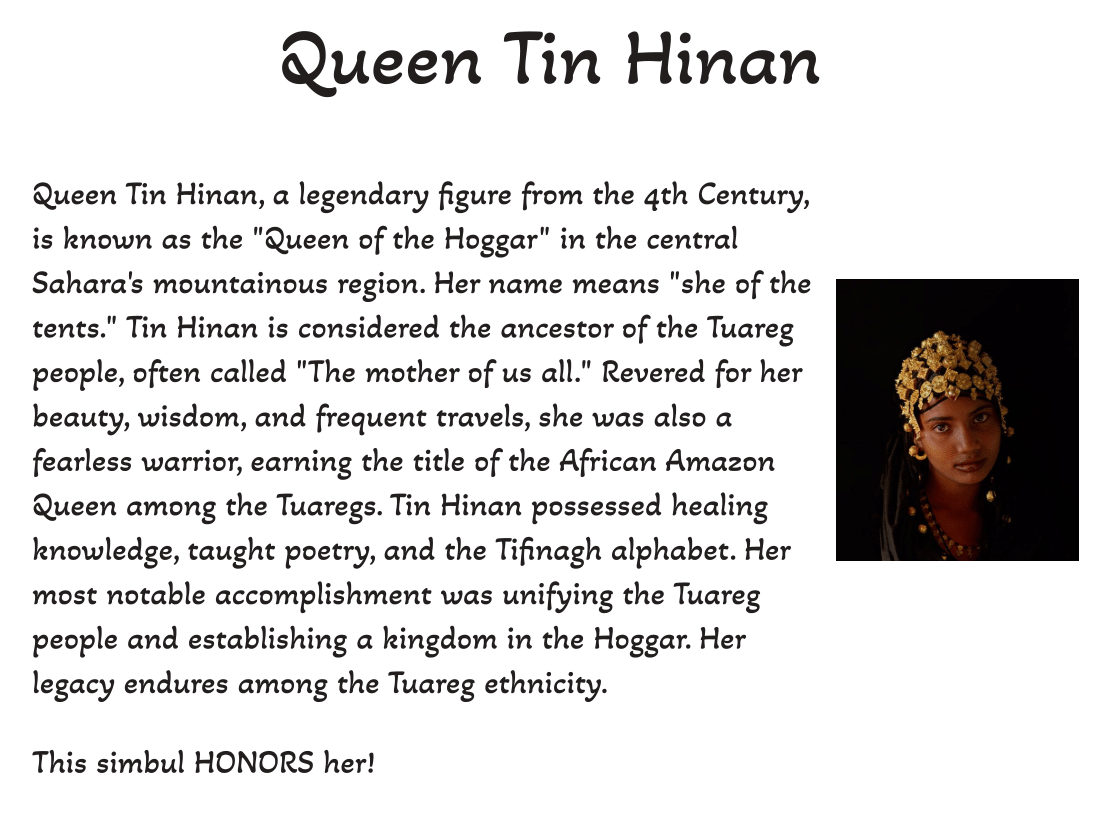 Tin Hinan - Simbuls, Where African History Meets Fashion